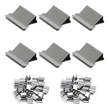 Terrysun 100 Silver Metal Refill Clips Modern Stainless Steel Clam Clip Dispenser Suitable for Binding Documents