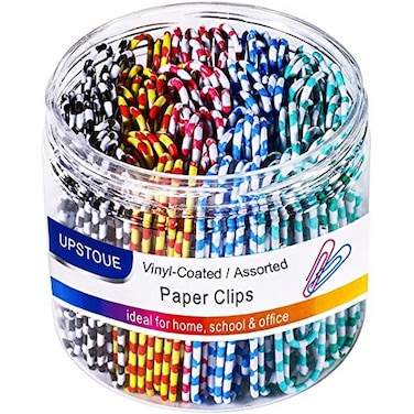 Vinaco Color Stripe Paper Clips 100 Pack 2 Inch 50 mm Durable Rust Resistant Jumbo Clips Great for Office School and Personal Use