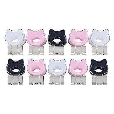 Yi Concept Cat Shape Medium Paper Clips Binder Clips Easy Grip Assorted Color School Office Supplies 10 Pcsset