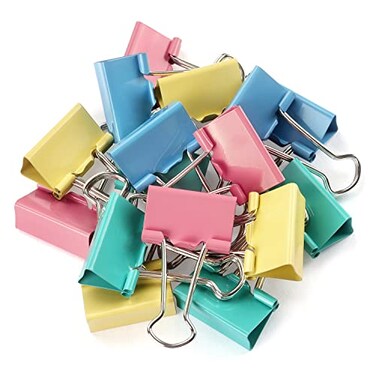 ZZTX Extra Large Binder Clips Paper Clamps Clips Assorted Color 20 Inches 12 Pieces