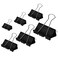 DSTELIN Binder Clips Paper Clamps Assorted Sizes 100 Count Black X Large Large Medium Small X Small and Micro 6 Sizes in One Pack Meet Your Different Using Needs