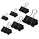 DSTELIN Binder Clips Paper Clamps Assorted Sizes 100 Count Black X Large Large Medium Small X Small and Micro 6 Sizes in One Pack Meet Your Different Using Needs