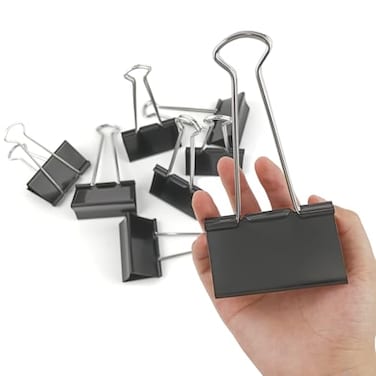 DSTELIN 3Inch ExtraLarge Binder Clips HeavyDuty Black Paper Clamps 75mm Width 8Count Set for Office Organization