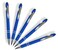 Lenden Pack of 5 Rubberized Comfort Soft Touch 2 in 1 Ballpoint Pen Capacitive Stylus Tip Premium Metal Medium Point Black Ink Compatible with Most Touch Screens Blue
