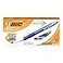 BIC Velocity Retractable Ballpoint Pens Medium Point 10 mm Blue Ink Pens 12Count Pack With Comfortable Grip