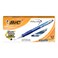BIC Velocity Retractable Ballpoint Pens Medium Point 10 mm Blue Ink Pens 12Count Pack With Comfortable Grip