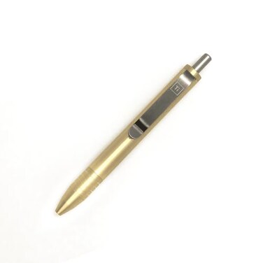 BIG IDEA DESIGN Mini Click Pen Solid Brass Yellow Tone