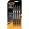 BIC Glide Bold Black Ballpoint Pens Bold Point 16mm 4Count Pack Retractable Ballpoint Pens With Comfortable Full Grip