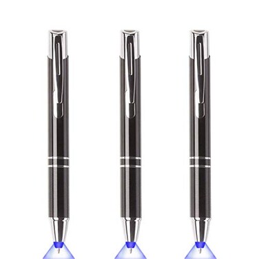 Yacig Pen with Light Light Up Ballpoint Pen Bright Lighted Pens for Writing in the Dark Led Light Flashlight Nurses Pen with Light Tip 3 Pack PenlightBlue Light