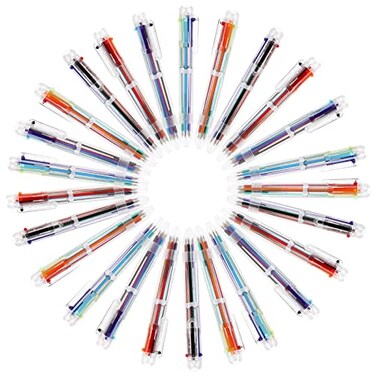 Ohlove 50Pcs 6in1 Retractable Ballpoint Pens for Office School Supplies Students Children 05mm