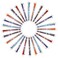 Ohlove 50Pcs 6in1 Retractable Ballpoint Pens for Office School Supplies Students Children 05mm