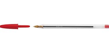 BIC Cristal Original Ballpoint Pens Medium Point 10 mm Red Pouch of 4
