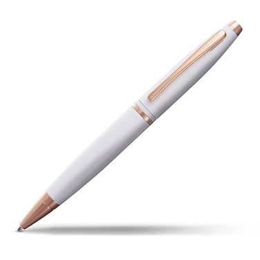 Cross Calais Pearlescent White Lacquer Rose Gold Ballpoint Pen HighEnd Pen for Everyday Use Professional Desk Essential Smooth Writing Durable Construction Black Ink Gift Box Included
