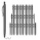 deegtran Pens Bulk 50 Pack No Bleed Grey Barrel Black Ink Click Pens Wholesale Retractable Ballpoint Pens Pen Medium Point Smooth black Ink Pen 10MM