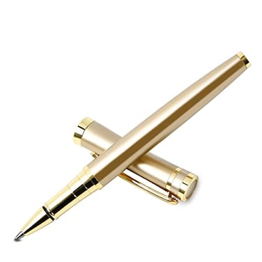 DSKPRTE Ballpoint pen with Gift Box Luxury Writing Pen with 2 Extra Black Ink Refills Executive Pens Line width 05mm Business Pen Fancy Pen set for Men Women Gold