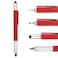 DUNBONG Metal Multi tool Pen 6in1 Stylus Pen With Screwdriver Ballpoint Pen Black ink Stylus pen Level and Ruler 1Count Red