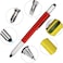 DUNBONG Metal Multi tool Pen 6in1 Stylus Pen With Screwdriver Ballpoint Pen Black ink Stylus pen Level and Ruler 1Count Red