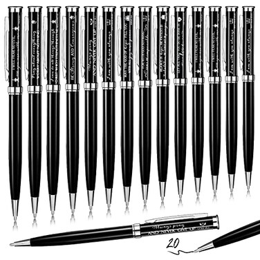 Fumete 20 Pcs Bulk Christian Father Day Church Gifts Christian Bible Verse Pens Religious Scripture Supplies for Dad GrandpaClassic Style