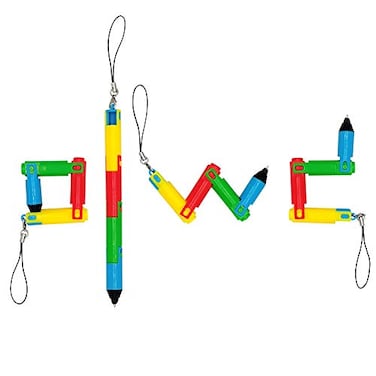 Funny live Foldable Ballpoint Pen Collapsible Ball Pen Bendable Deformable Ball Pen Funny Ballpoint Creative Stationery Gift for Child Pendant Decoration Pens 05mm Blue Ink 8 pcs