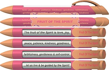 Greeting Pen Fruit of the Spirit Scripture Pens Scripture Verses with Rotating Messages 6 Pen Set 36049
