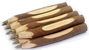 Gullor 10PCS Vintage Handmade Wooden Ballpoint Pen School Supplies Stationery Gift