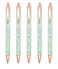 Gullor 5PCS Ballpoint Pens Glitter Click Ball Pens Black Ink Medium Point 1mm for Office Supplies Gift Wedding Birthday Green