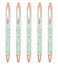 Gullor 5PCS Ballpoint Pens Glitter Click Ball Pens Black Ink Medium Point 1mm for Office Supplies Gift Wedding Birthday Green