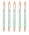 Gullor 5PCS Ballpoint Pens Glitter Click Ball Pens Black Ink Medium Point 1mm for Office Supplies Gift Wedding Birthday Green