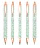 Gullor 5PCS Ballpoint Pens Glitter Click Ball Pens Black Ink Medium Point 1mm for Office Supplies Gift Wedding Birthday Green