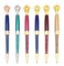 Gullor 6 Pcs Gel Ink Roller Ball Pen Ballpoint Pen Crown Crystal Metal Pens Multicolor B