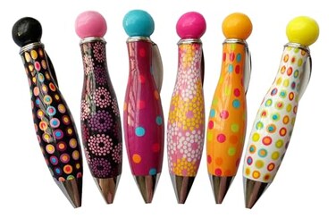 JC1927 6 Pack Fat Pen Big Grip Colorful Pen Cute Ballpoint Pens Blue Ink 05 mm Medium Point Novelty Pens Gift Clip Pens Set For Smooth Writing
