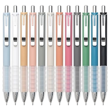 Linbsunne Ballpoint Pens Black Medium Point 1mm Pen with Super Soft Grip Ball Point Pen for Men Women Retractable Pens silver12 pcs