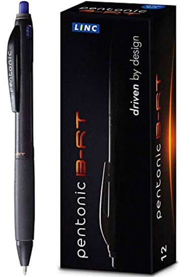 linc Pentonic BRT Retractable Ballpoint Pens 12 Count Blue Ink 07 mm Fine Point Smooth Writing For Journaling Office School PEN12123