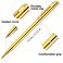 LONGKEY 3 Pack Slim Ballpoint Pens Black ink Medium Point 10 mm Writting Pen Great Gift for Wedding Business Office Students Teachers Christmas Gold