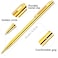 LONGKEY 3 Pack Slim Ballpoint Pens Black ink Medium Point 10 mm Writting Pen Great Gift for Wedding Business Office Students Teachers Christmas Gold