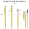 LONGKEY 3 Pack Slim Ballpoint Pens Black ink Medium Point 10 mm Writting Pen Great Gift for Wedding Business Office Students Teachers Christmas Gold