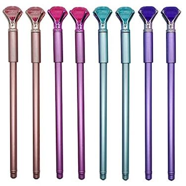 Maydahui 12 PCS Big Diamond Gel Pen Crystal Bling Pens Black Ink for Girls School Office Supplies