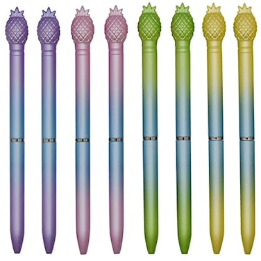 Maydahui 12 PCS Colorful Pineapple Ballpoint Pen Retractable Novelty Fruit Pens Fresh Style Black Ink for School Students Party