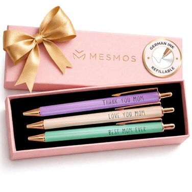 MESMOS 3Pk Fancy Pens Gift Set Birthday Gifts for Mom Best Mom Ever Gift Presents from Daughter or Son Best Ever Smooth Writing Nice Pen Set