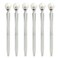 Meyaus 6 Pieces False Pearl Decoration Twist Metal Ballpoint Pen Ball Pen 10 MM Black Ink