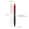MONAMI NEW FX ZETA Retractable Ballpoint Pen Medium Point 10mm Comfortable Grip Ultra Smooth F5 Ink Red 12Count