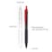 MONAMI NEW FX ZETA Retractable Ballpoint Pen Medium Point 10mm Comfortable Grip Ultra Smooth F5 Ink Red 12Count