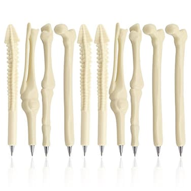 MXXGMYJ MagicW Creative Novelty Bone Shape Ballpoint Pens Finger Pen Nurse Doctor Pen Stationery Gift Crazy Student Gift Pack of 5