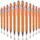 Oddmoal Ballpoint Pen with Stylus Tip Soft Touch Click Metal Pen 10mm Medium Point Black Ink 12 CountOrange