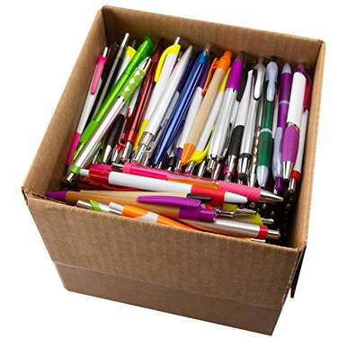 Talmo Office Supplies 5 Pound Box Approx 200250 Pens Retractable Ballpoint Pens Black Bulk Click Assorted Point Ink Pen Plastic Metal Lot