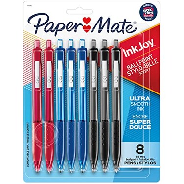 Paper Mate InkJoy 300RT Retractable Ballpoint Pens Medium Point BlackRedBlue Ink 8 Pack 1945918