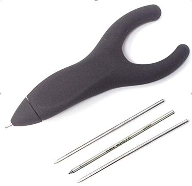 PenAgain Ergosof Ballpoint Pen Black Pen with 2 Black Refills 1 Blue Bonus Refill Gift Packaging