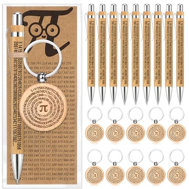 Sayglossy 20 Sets Math Teacher Gift Math Party Favor Pi Pens Keychains Teacher Appreciation Gifts