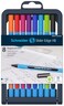 Schneider Slider Edge XB Extra Broad Ballpoint Pen 14 mm Light Blue Barrel Assorted Ink Colors Adjustable Case Stand of 8 Pens 152279