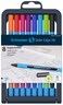 Schneider Slider Edge XB Extra Broad Ballpoint Pen 14 mm Light Blue Barrel Assorted Ink Colors Adjustable Case Stand of 8 Pens 152279